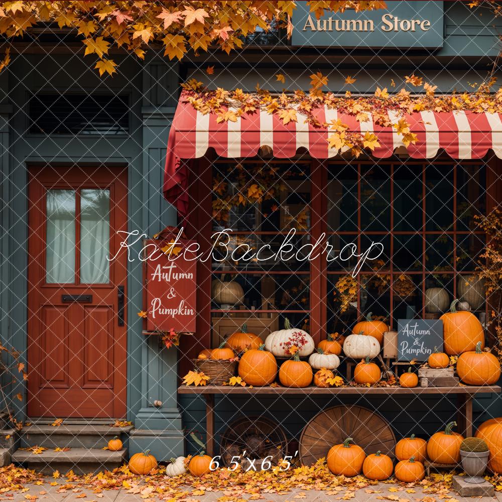 Kate Fall Store Maple Leaf Pumpkin Backdrop Designed by Emetselch - Kate Backdrop AU