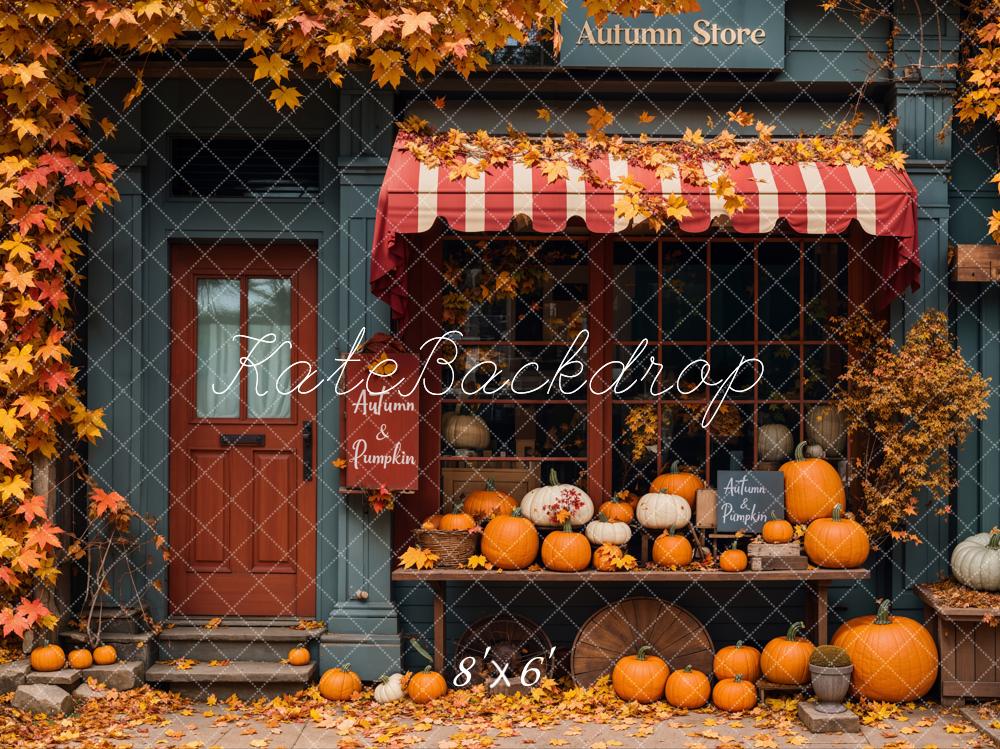 Kate Fall Store Maple Leaf Pumpkin Backdrop Designed by Emetselch - Kate Backdrop AU