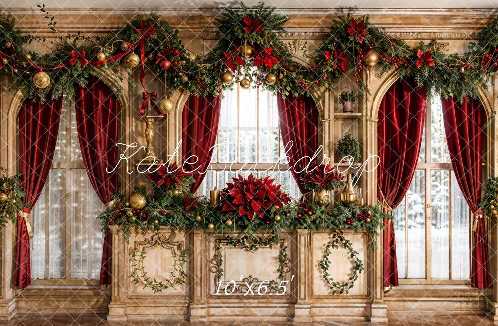 Kate Christmas Vintage Window Decoration Backdrop Designed by Emetselch - Kate Backdrop AU