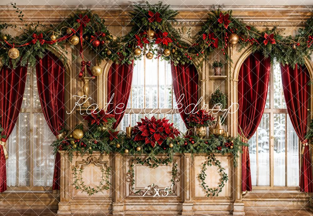 Kate Christmas Vintage Window Decoration Backdrop Designed by Emetselch - Kate Backdrop AU