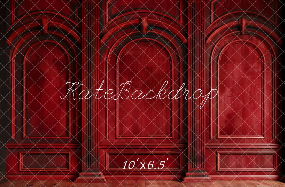 Kate Dark Red Retro Arch Wall Backdrop Designed by Chain Photography - Kate Backdrop AU