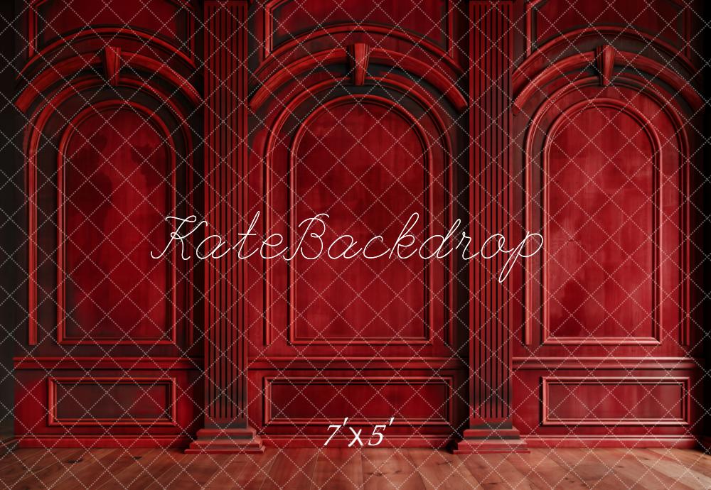 Kate Dark Red Retro Arch Wall Backdrop Designed by Chain Photography - Kate Backdrop AU