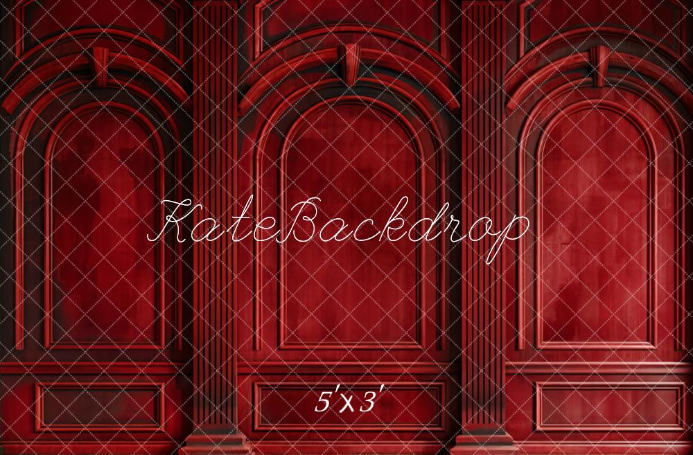 Kate Dark Red Retro Arch Wall Backdrop Designed by Chain Photography - Kate Backdrop AU