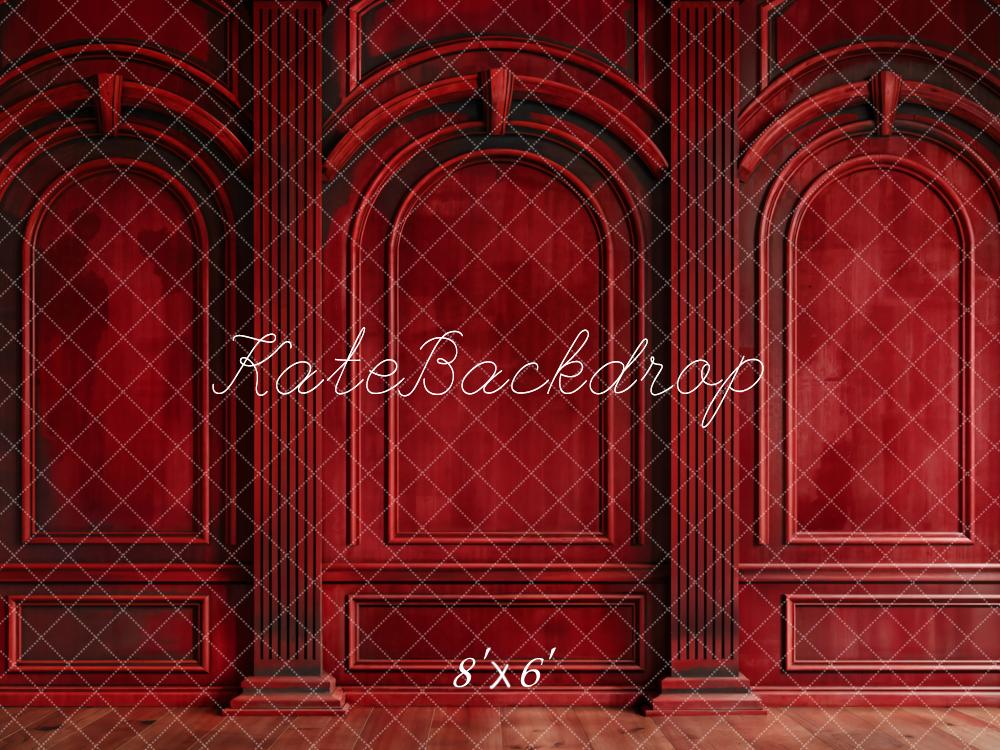 Kate Dark Red Retro Arch Wall Backdrop Designed by Chain Photography - Kate Backdrop AU