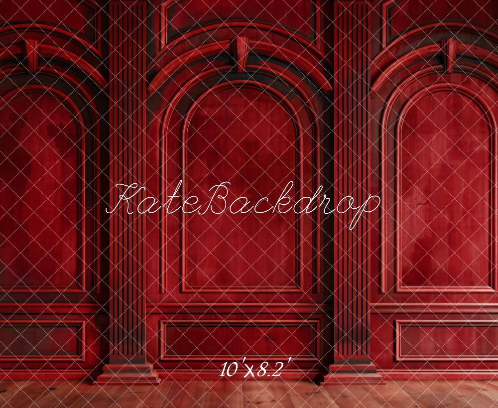 Kate Dark Red Retro Arch Wall Backdrop Designed by Chain Photography - Kate Backdrop AU
