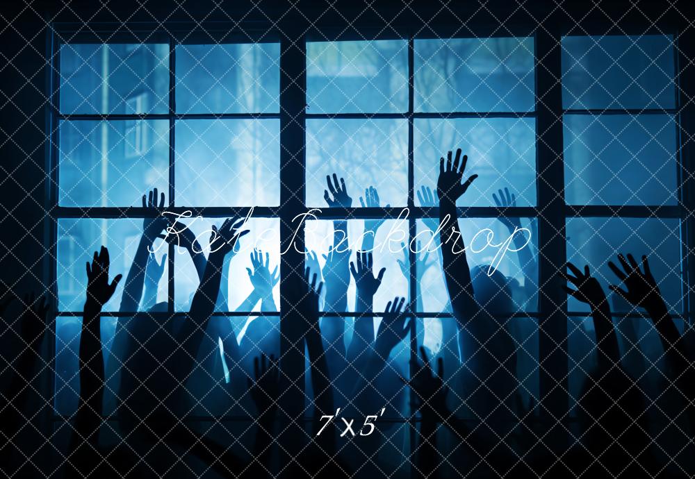 Kate Blue Night Window Raise Hand Backdrop Designed by Chain Photography - Kate Backdrop AU