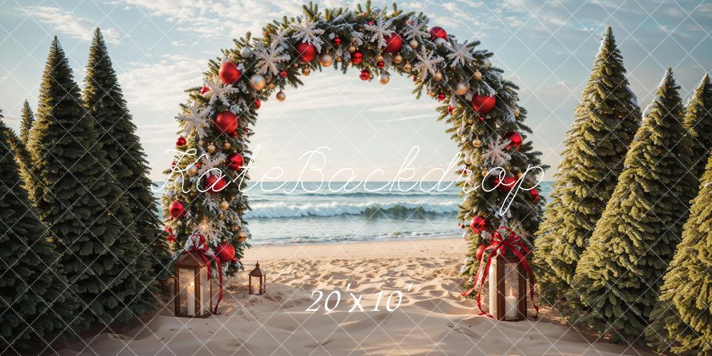 Kate Christmas Tree Arch Beach Backdrop Designed by Emetselch - Kate Backdrop AU