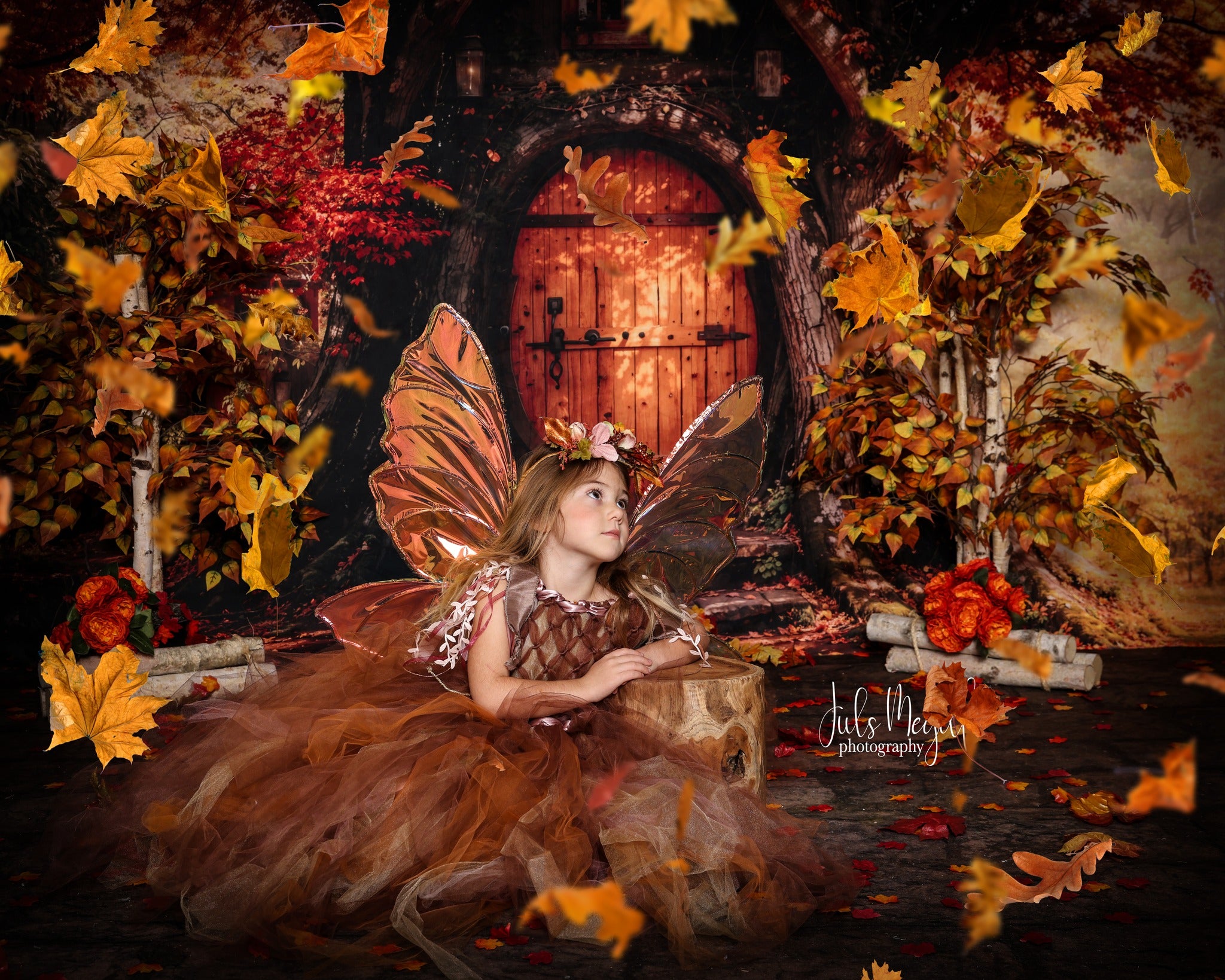 Kate Fall Maple Leaves Treehouse Forest Backdrop Designed by Emetselch - Kate Backdrop AU