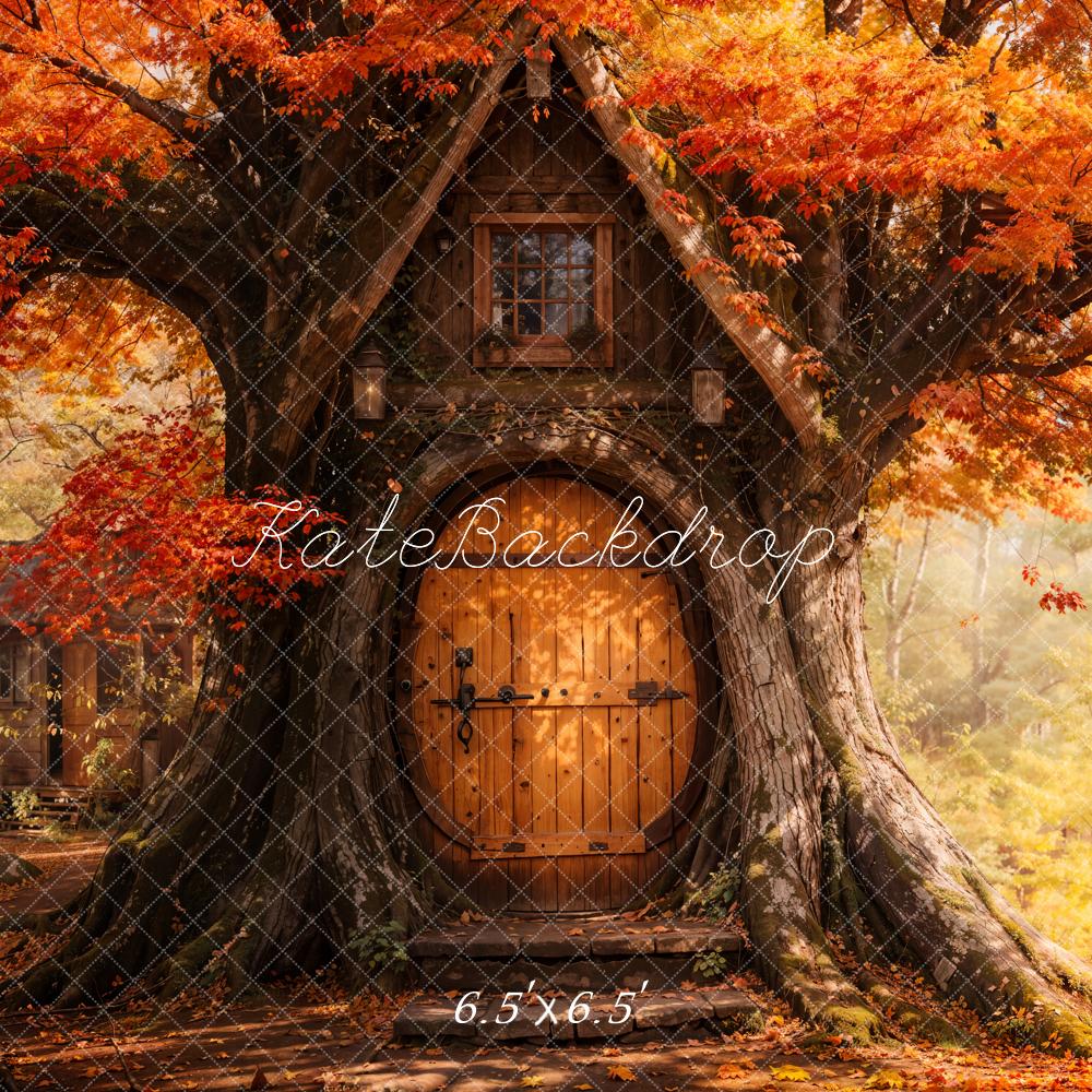 Kate Fall Maple Leaves Treehouse Forest Backdrop Designed by Emetselch - Kate Backdrop AU