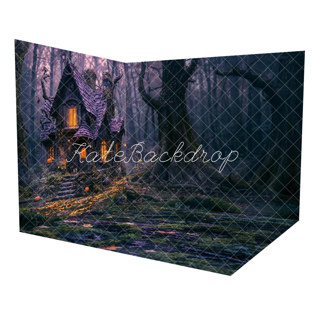 Kate Halloween Night Old Cabin Forest Room Set(8ftx8ft&10ftx8ft&8ftx10ft) - Kate Backdrop AU