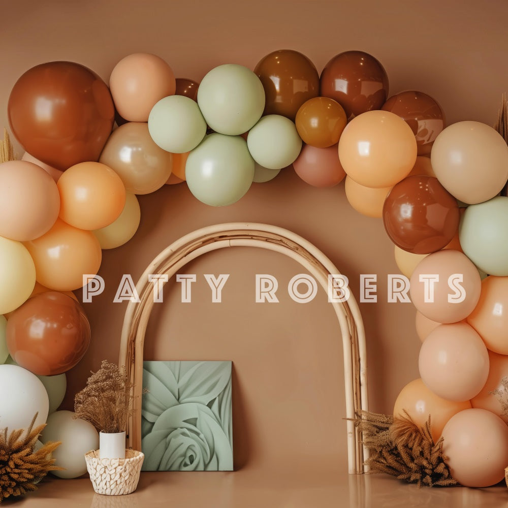 Kate Cake Smash Boho Balloon Arch Backdrop Designed by Patty Robert - Kate Backdrop AU