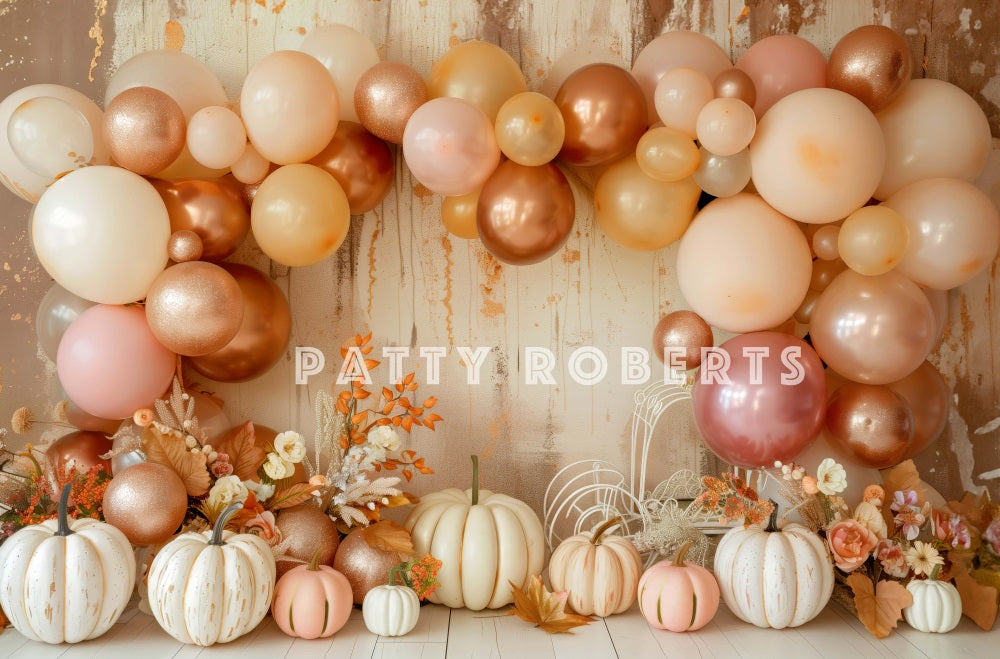Kate Boho Fall Pumpkins Backdrop Designed by Patty Robert - Kate Backdrop AU