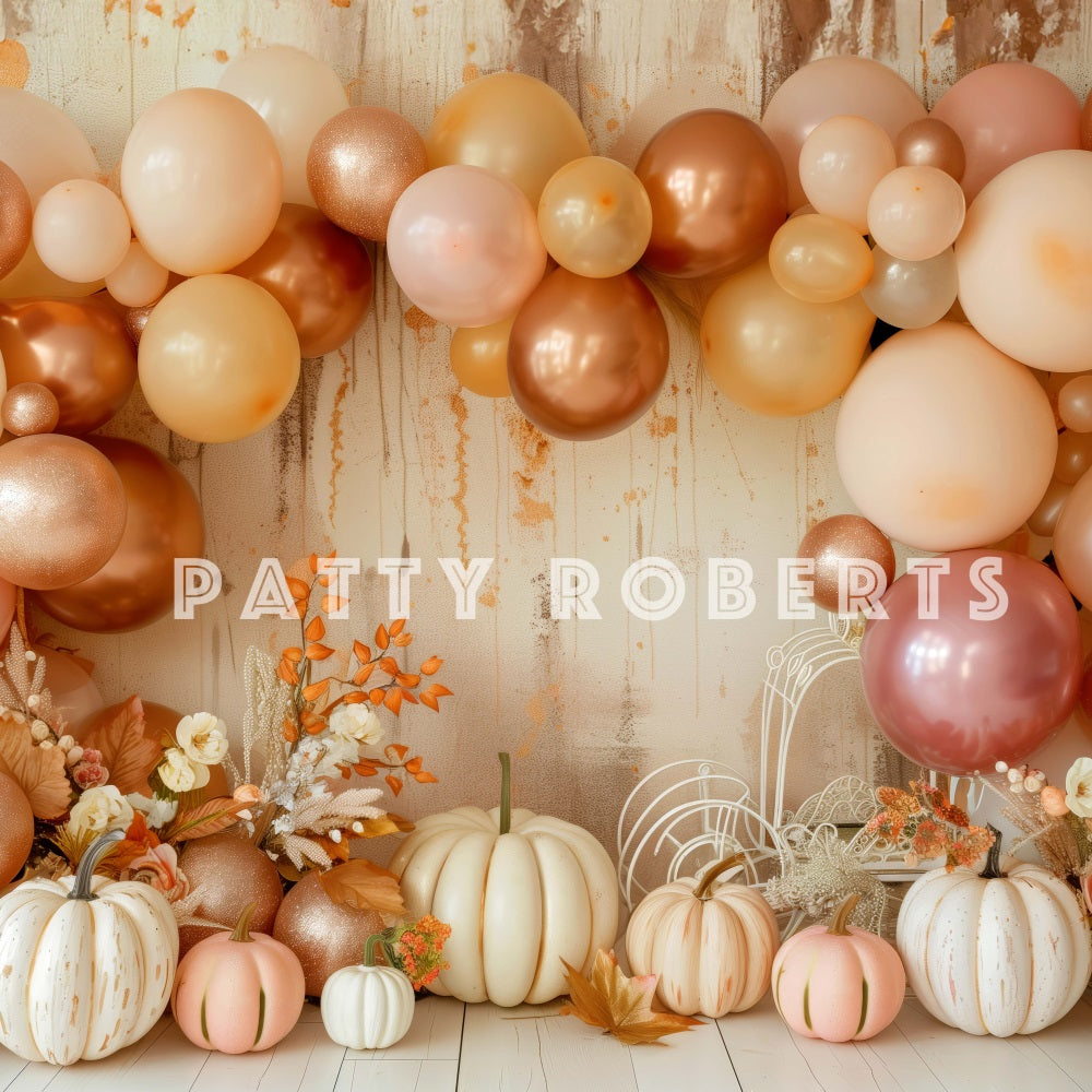 Kate Boho Fall Pumpkins Backdrop Designed by Patty Robert - Kate Backdrop AU