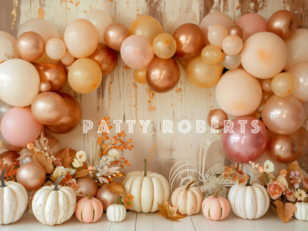 Kate Boho Fall Pumpkins Backdrop Designed by Patty Robert - Kate Backdrop AU