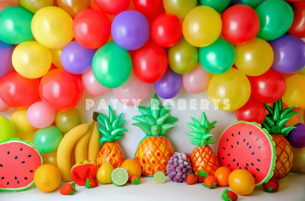 Kate Summer Fruits Balloons Arch Backdrop Designed by Patty Robert - Kate Backdrop AU