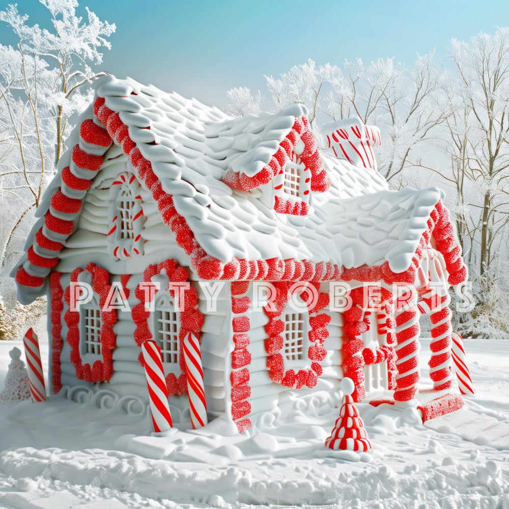 Kate Snow Covered Christmas House Backdrop Designed by Patty Robert - Kate Backdrop AU