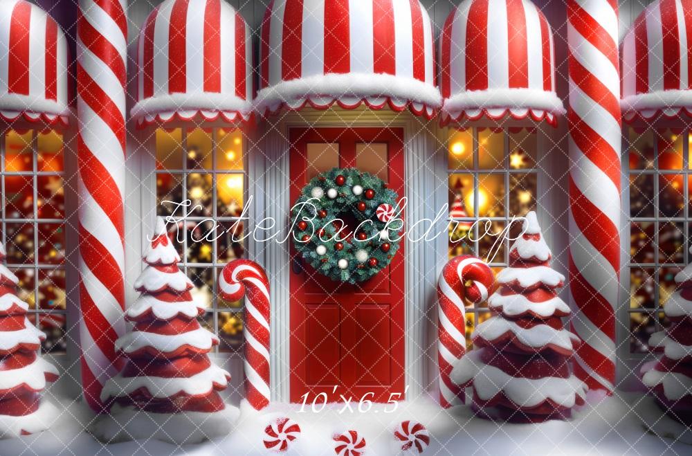Kate Christmas Candy Cane Peppermint Backdrop Designed by Mini MakeBelieve - Kate Backdrop AU