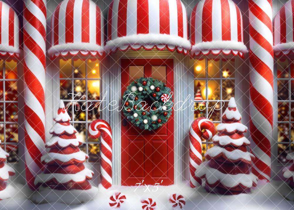 Kate Christmas Candy Cane Peppermint Backdrop Designed by Mini MakeBelieve - Kate Backdrop AU
