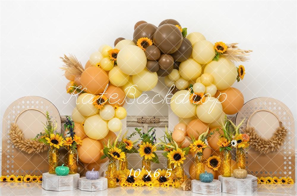 Kate Sunflower Cake Smash Backdrop Designed by Mini MakeBelieve - Kate Backdrop AU