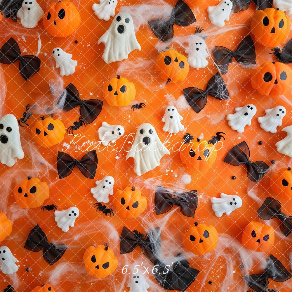 Kate Festive Halloween Pumpkins Ghosts Backdrop Designed by Patty Robert - Kate Backdrop AU
