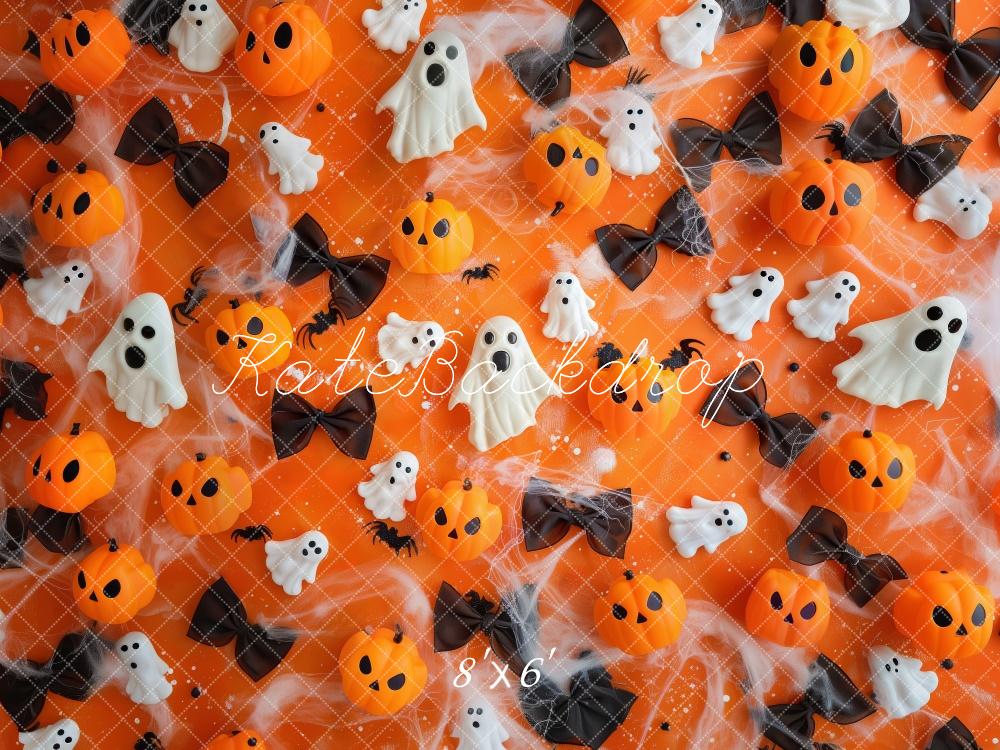 Kate Festive Halloween Pumpkins Ghosts Backdrop Designed by Patty Robert - Kate Backdrop AU