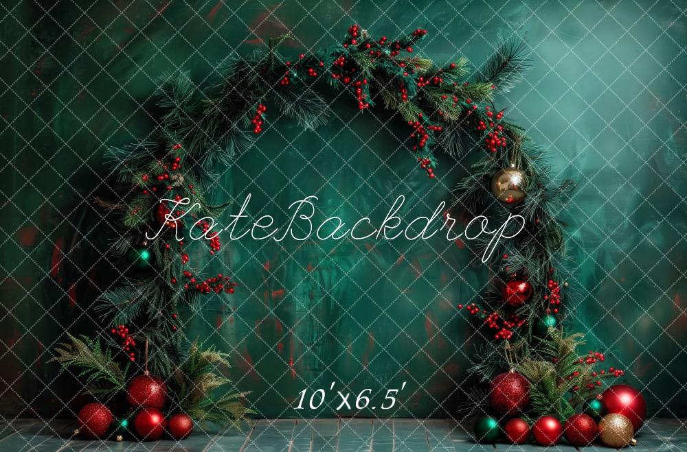 Kate Christmas Holiday Wreath Ornaments Backdrop Designed by Patty Robert - Kate Backdrop AU
