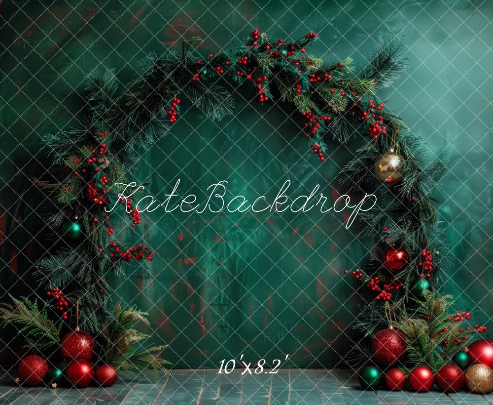 Kate Christmas Holiday Wreath Ornaments Backdrop Designed by Patty Robert - Kate Backdrop AU