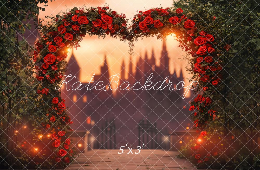 Kate Heart Rose Arch Floral Backdrop Designed by Emetselch - Kate Backdrop AU