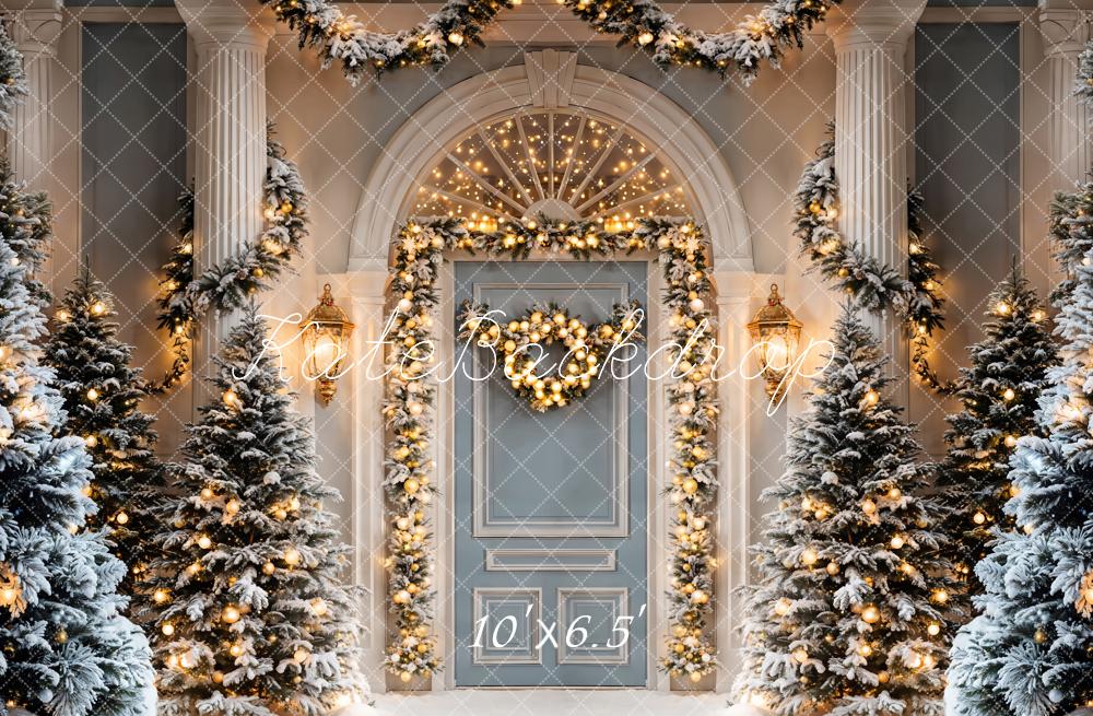 Kate Christmas Tree Door Column Backdrop Designed by Emetselch - Kate Backdrop AU