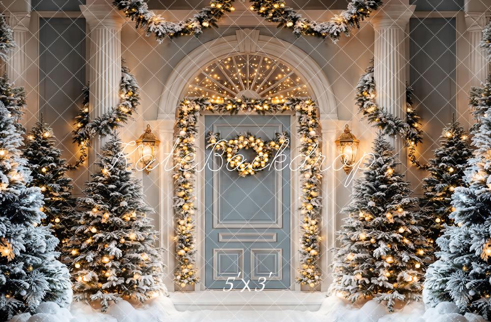 Kate Christmas Tree Door Column Backdrop Designed by Emetselch - Kate Backdrop AU