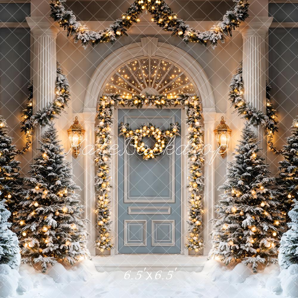 Kate Christmas Tree Door Column Backdrop Designed by Emetselch - Kate Backdrop AU