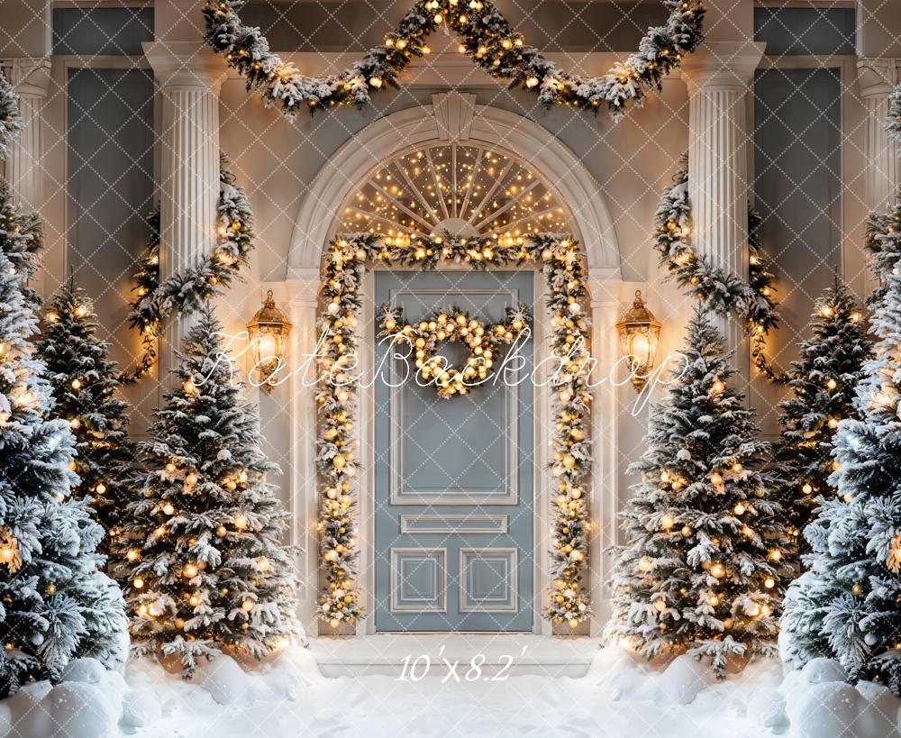 Kate Christmas Tree Door Column Backdrop Designed by Emetselch - Kate Backdrop AU
