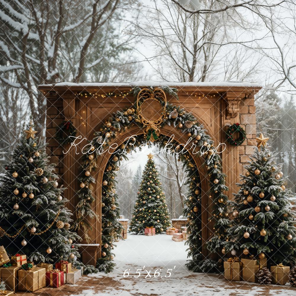 Kate Christmas Tree Retro Archway Backdrop Designed by Emetselch - Kate Backdrop AU