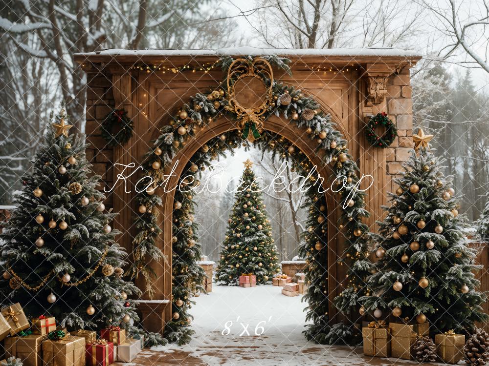 Kate Christmas Tree Retro Archway Backdrop Designed by Emetselch - Kate Backdrop AU