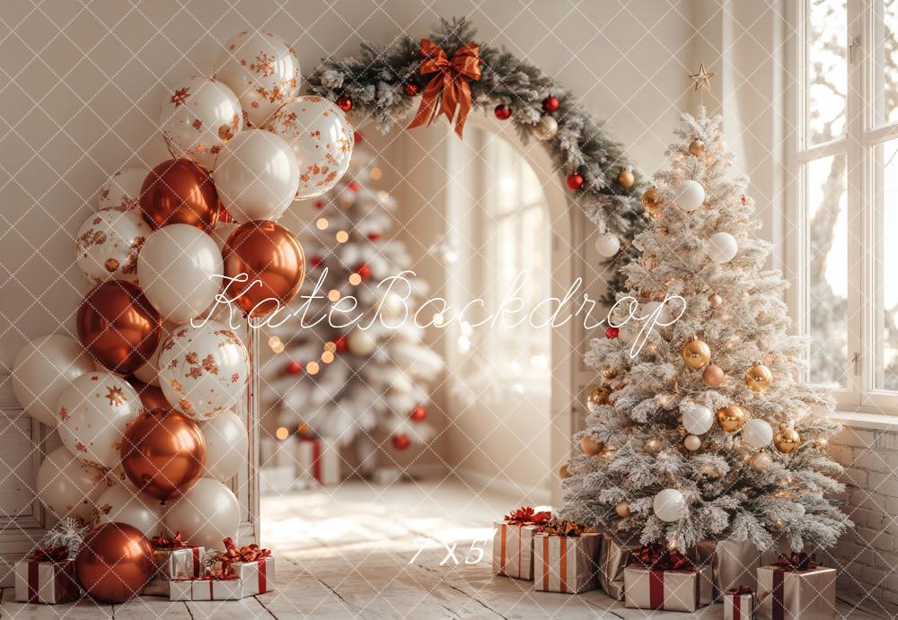 Kate Christmas Tree Balloons Arch Backdrop Designed by Emetselch - Kate Backdrop AU