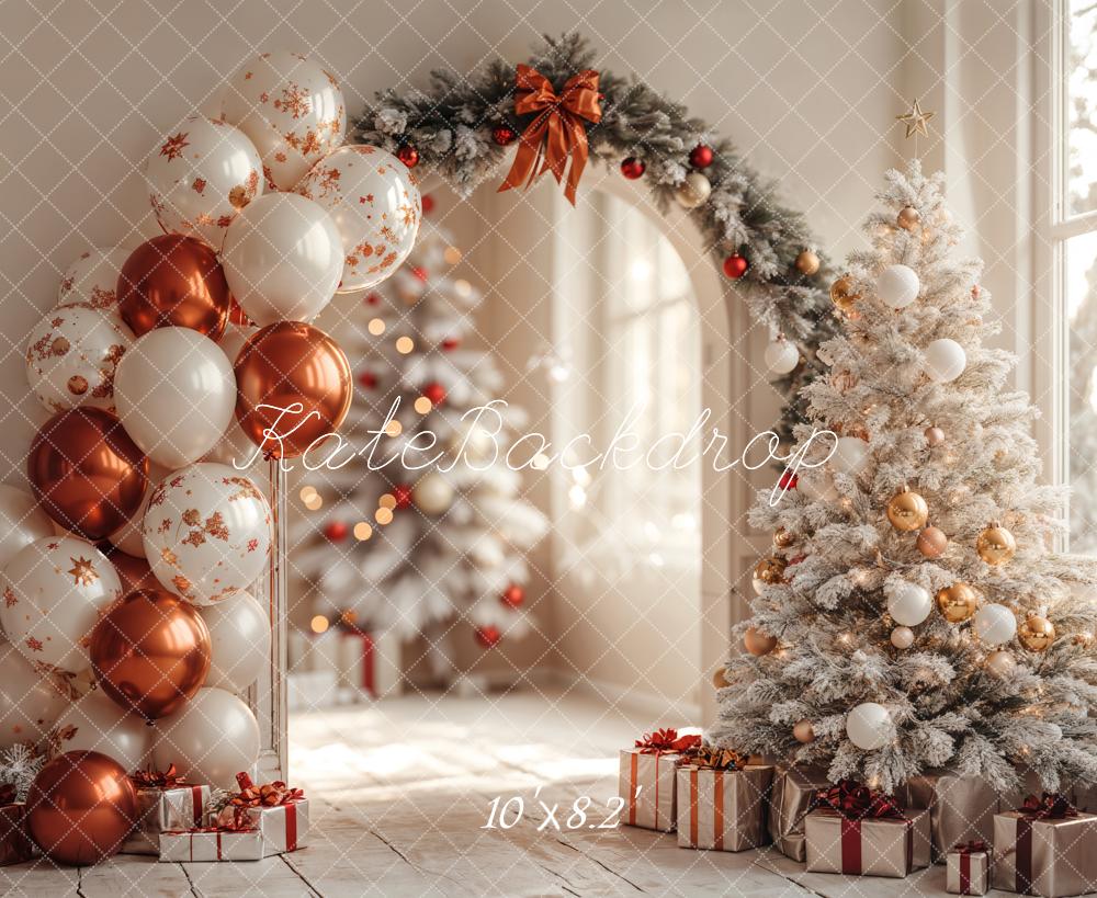 Kate Christmas Tree Balloons Arch Backdrop Designed by Emetselch - Kate Backdrop AU