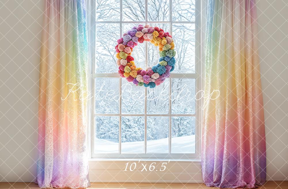 Kate Winter Color Curtains Backdrop Designed by Emetselch
