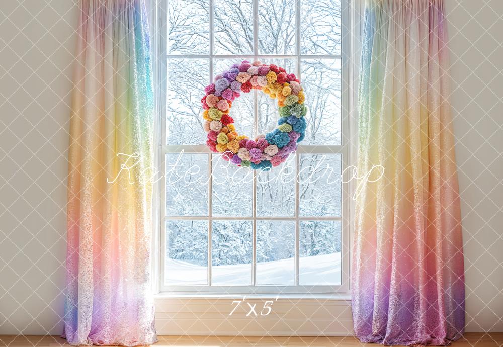 Kate Winter Color Curtains Backdrop Designed by Emetselch