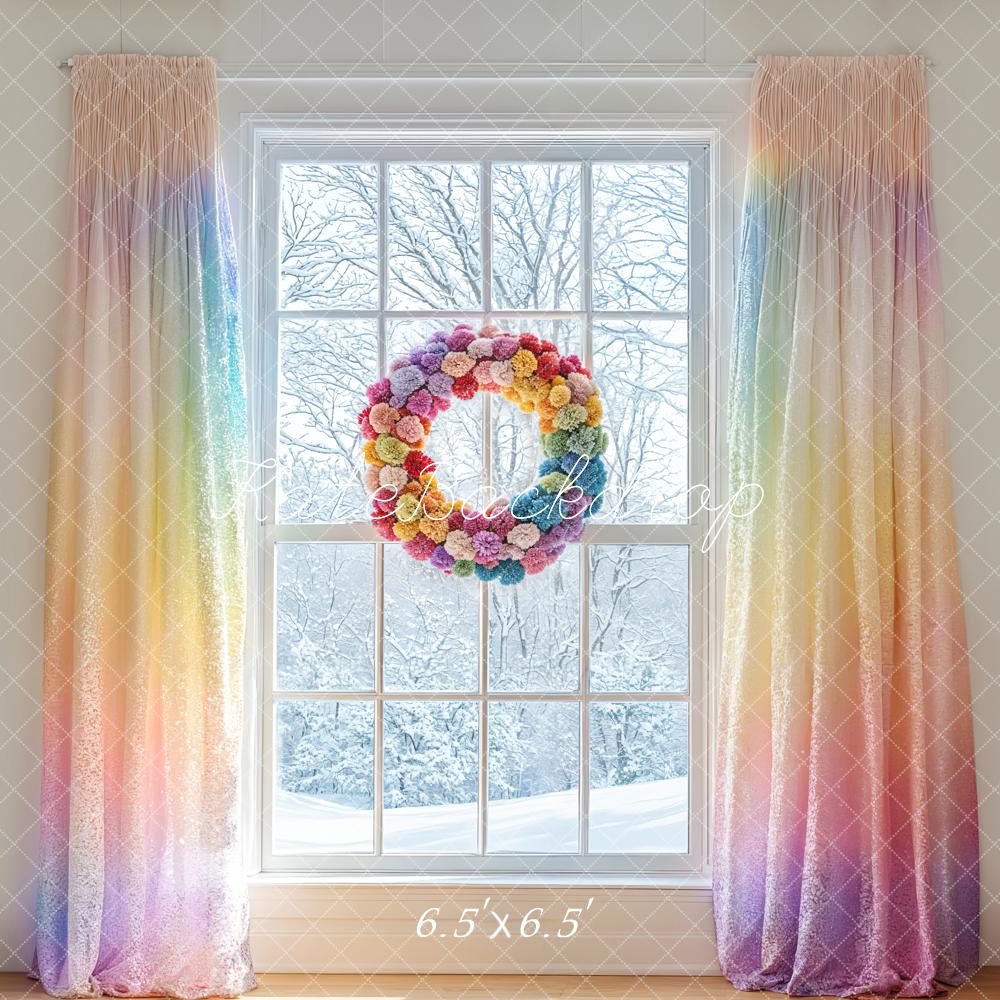 Kate Winter Color Curtains Backdrop Designed by Emetselch