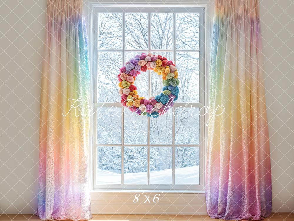 Kate Winter Color Curtains Backdrop Designed by Emetselch