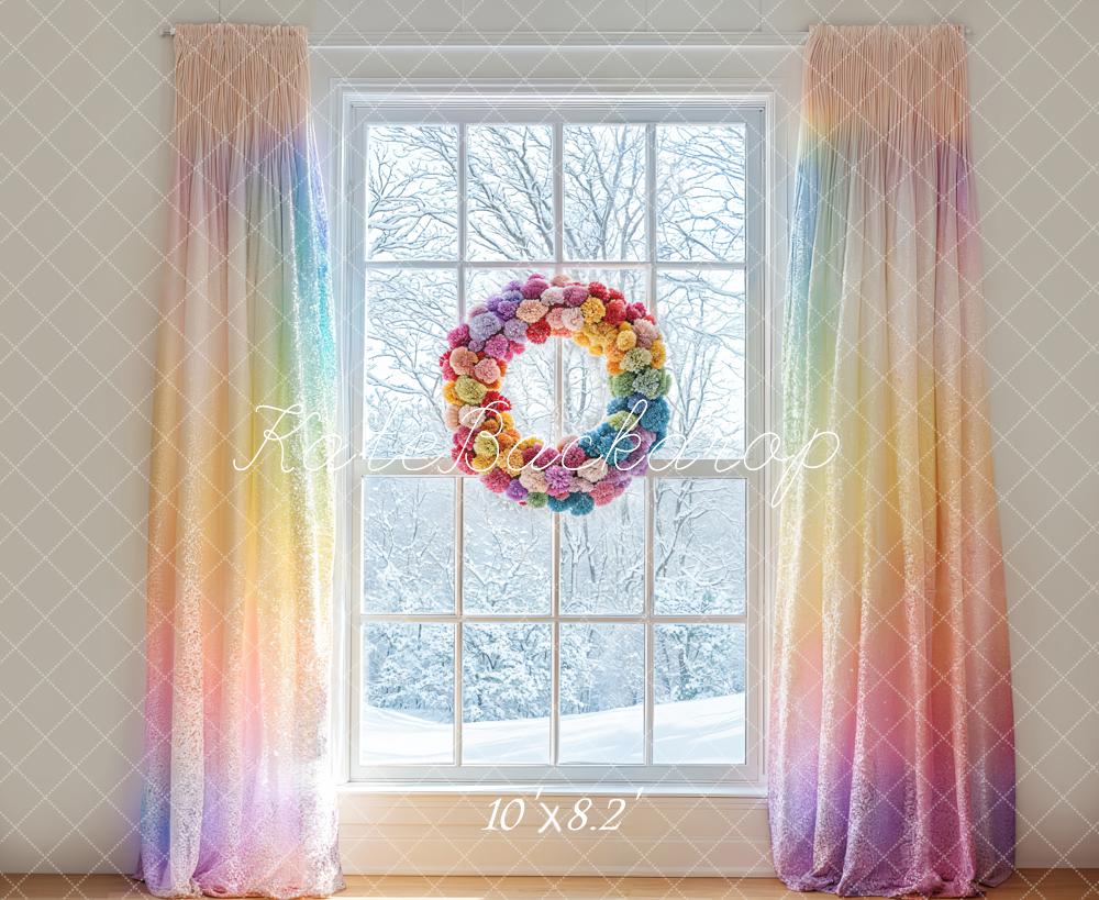 Kate Winter Color Curtains Backdrop Designed by Emetselch