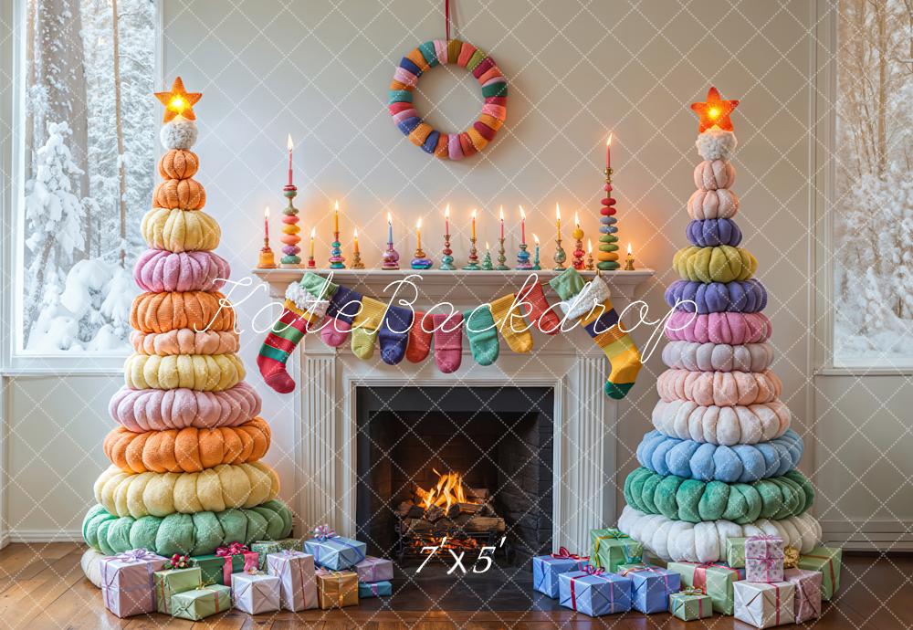 Kate Color Christmas Fireplace Backdrop Designed by Emetselch - Kate Backdrop AU
