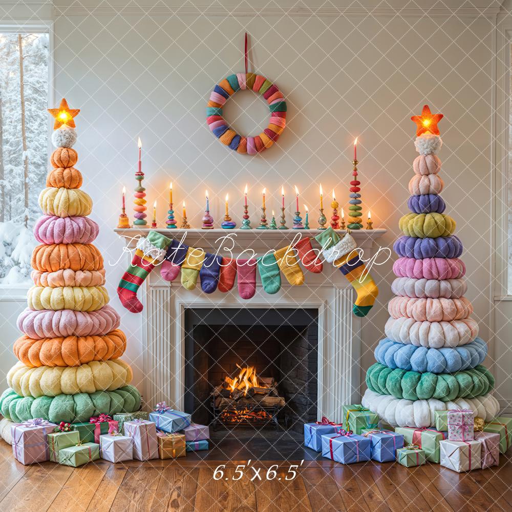 Kate Color Christmas Fireplace Backdrop Designed by Emetselch - Kate Backdrop AU
