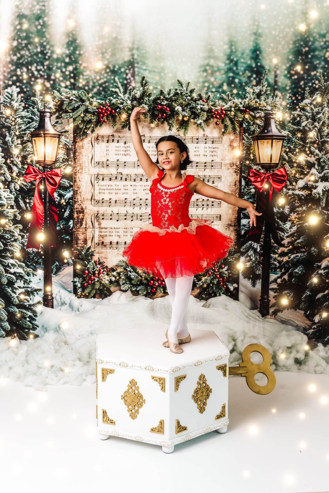 Kate Christmas Tree Music Sheet Backdrop Designed by Chain Photography