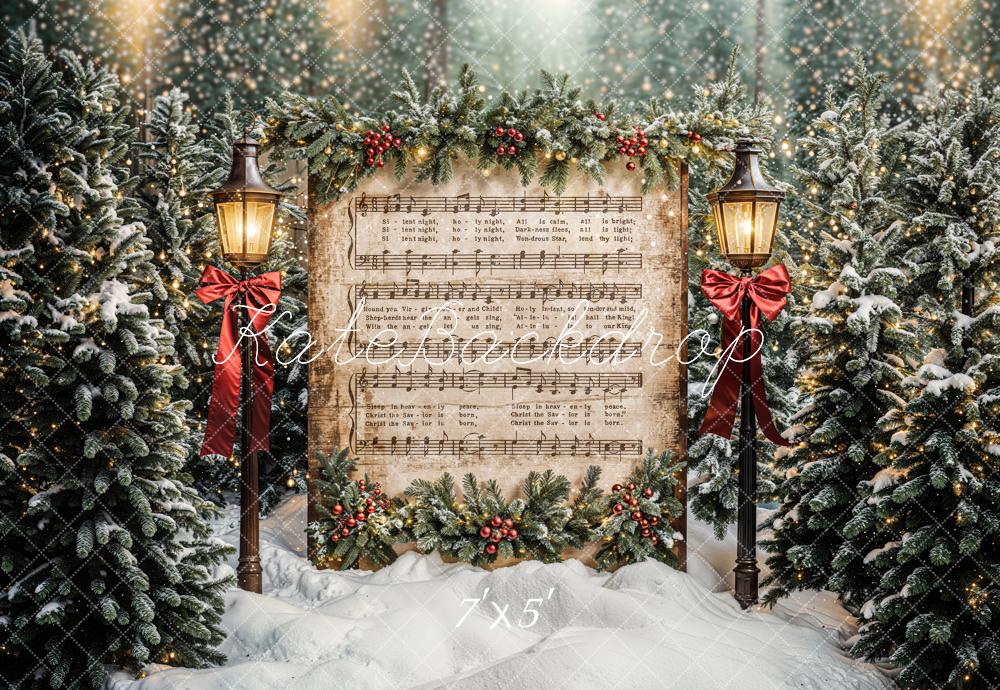 Kate Christmas Tree Music Sheet Backdrop Designed by Chain Photography - Kate Backdrop AU