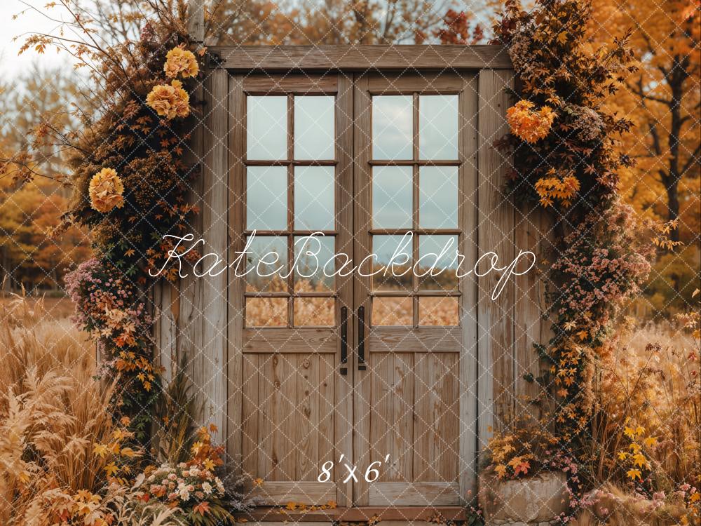 Kate Fall Vintage Wooden Door Backdrop Designed by Chain Photography - Kate Backdrop AU