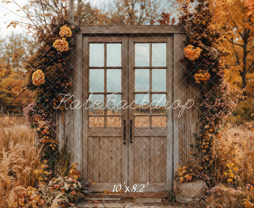 Kate Fall Vintage Wooden Door Backdrop Designed by Chain Photography - Kate Backdrop AU