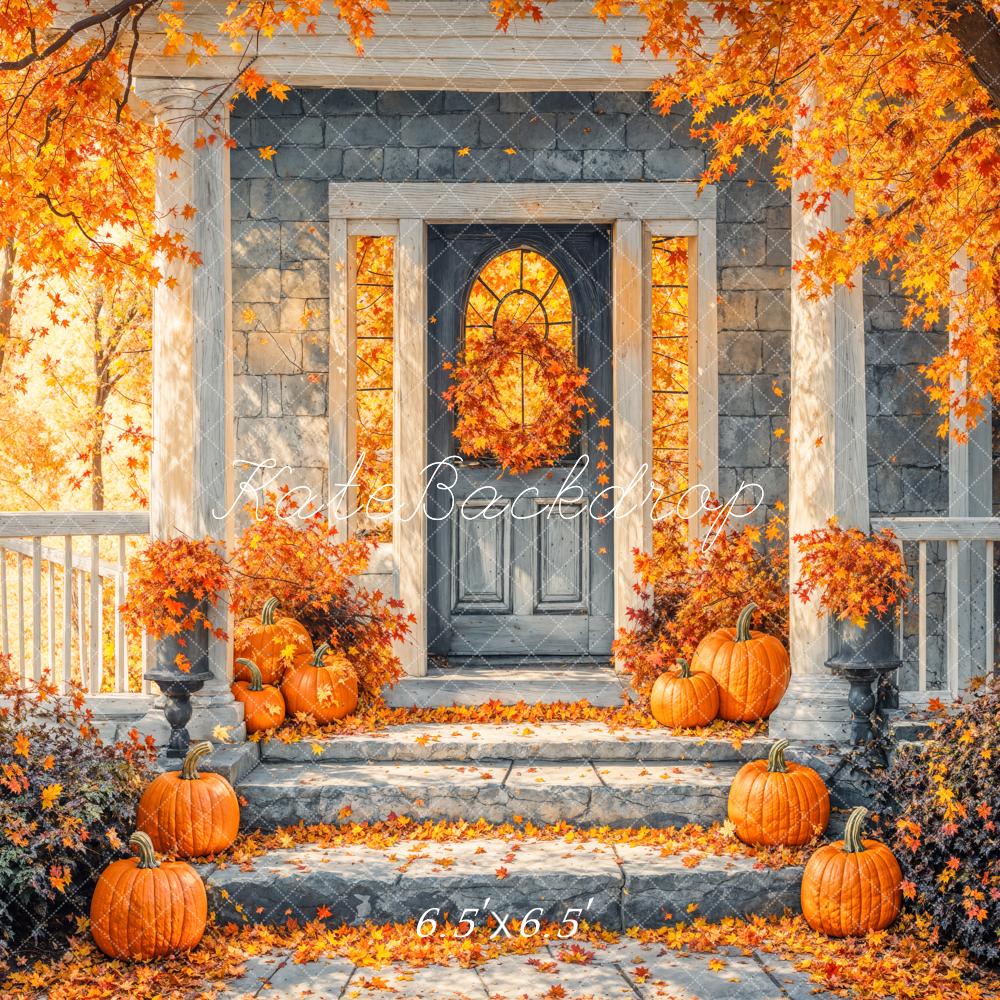 Kate Fall Golden Maple Leaf Staircases Backdrop Designed by GQ - Kate Backdrop AU
