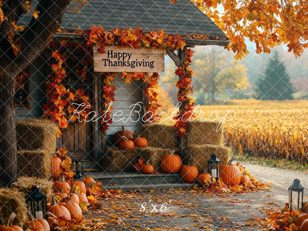 Kate Cabin Wheat Thanksgving Backdrop Designed by Mini MakeBelieve - Kate Backdrop AU