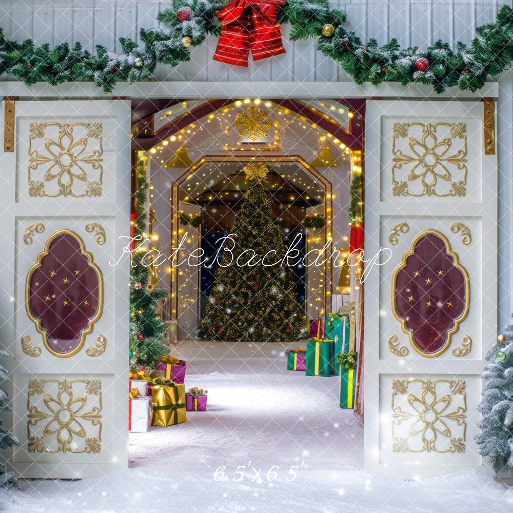 Kate Fancy Barn Backdrop Winter Christmas Designed by Mini MakeBelieve